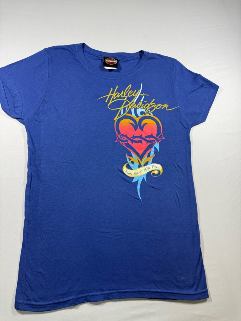 Harley-Davidson Blue Graphic Tee - High Country Frederick, CO - Size L